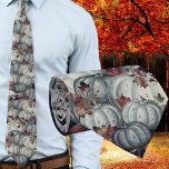 Boho Fall Blue White Watercolor Pumpkin Autumn Neck Tie<br><div class="desc">Boho Fall Blue and White Watercolor Pumpkin Autumn Ties</div>
