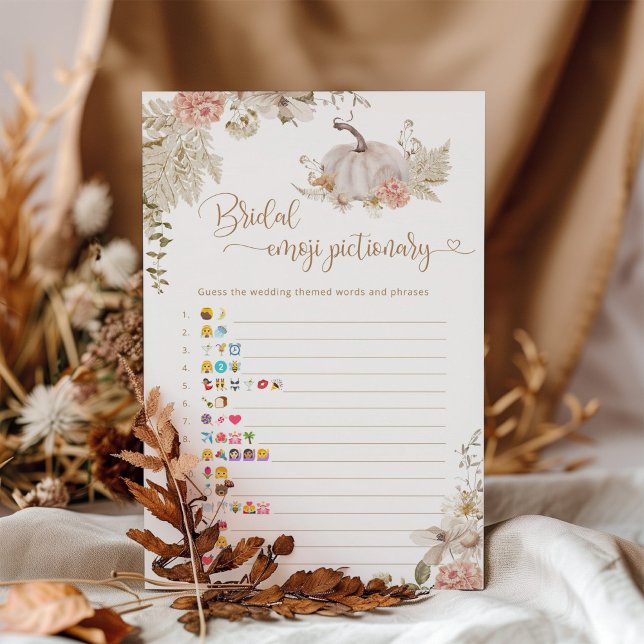 Boho fall bridal shower emoji pictionary game (Creator Uploaded)