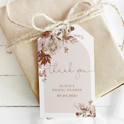 Boho fall bridal shower gift tags