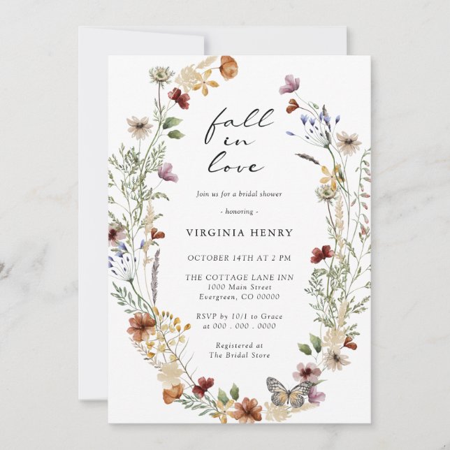 Boho Fall Bridal Shower Invitation (Front)