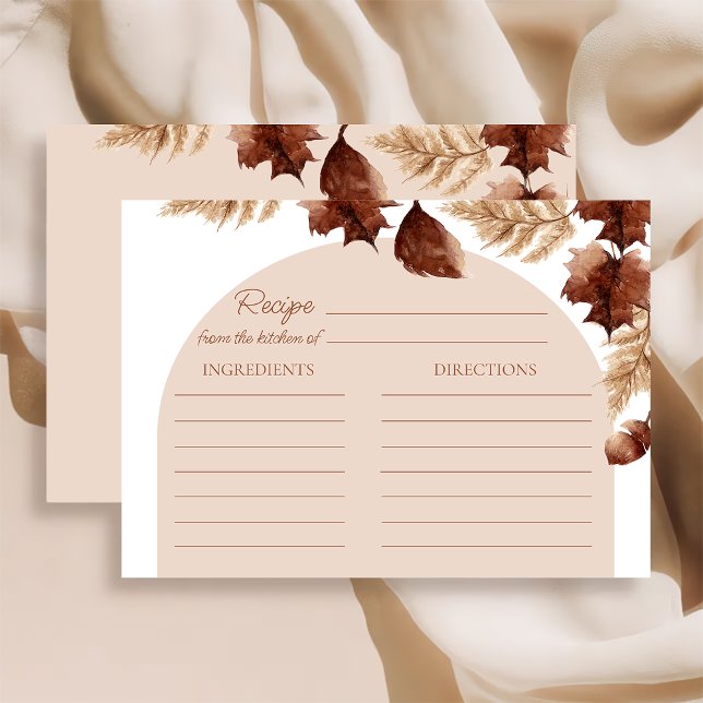 Boho fall Bridal Shower Recipe card (Creator Uploaded)