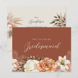Boho Fall Bridesmaid Proposal Card