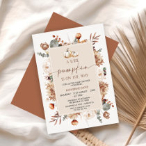 Boho Fall Fall Little Pumpkin Baby Shower  Invitation