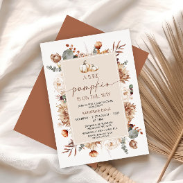 Boho Fall Fall Little Pumpkin Baby Shower Invitation