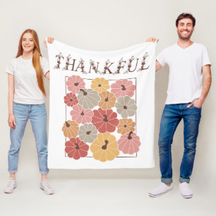 Boho Fall Farmhouse Thankful Season 2 Thanksgiving Fleece Blanket