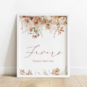 Boho Fall Floral  Baby Shower Favors Sign