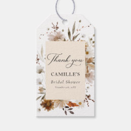 Boho Fall Floral Bridal Shower Thank you Gift Tags