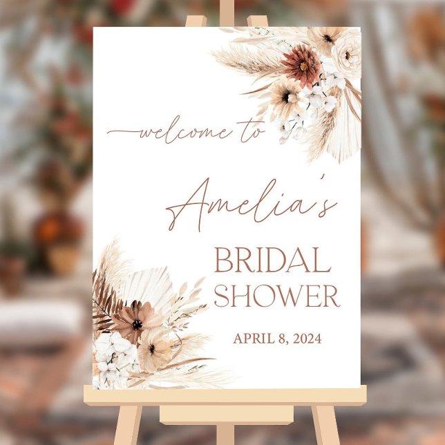 Boho Fall Floral Bridal Shower Welcome Sign, Acryl Foam Board (Creator Uploaded)