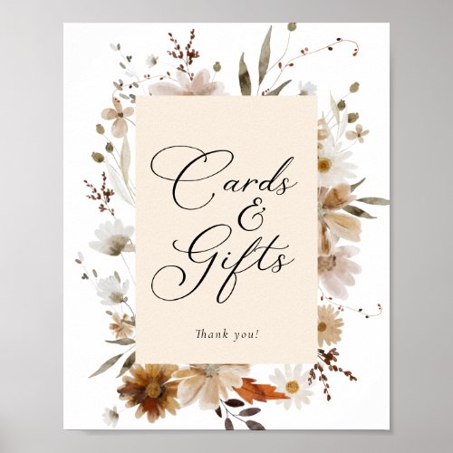 Boho Fall Floral Cards and Gifts  Poster