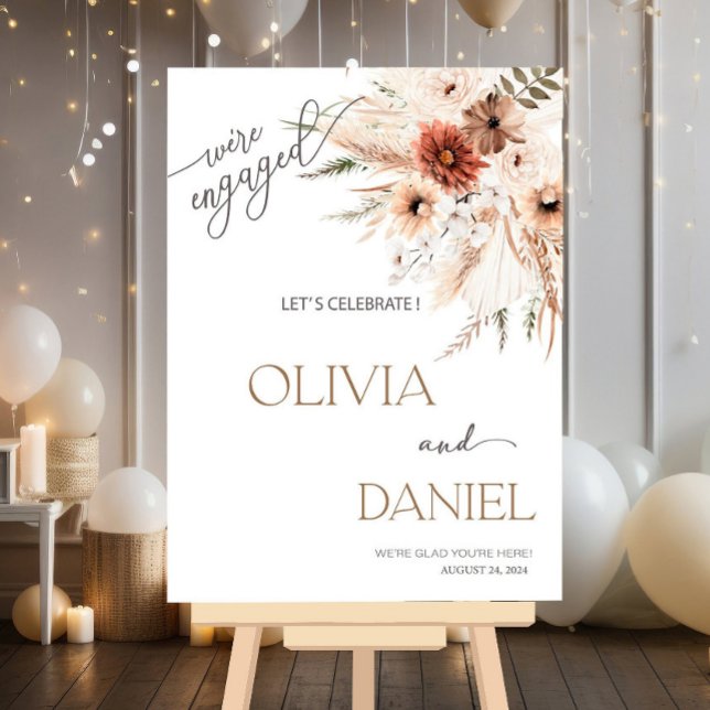 Boho Fall floral Engagement Party Welcome Sign Boh (Creator Uploaded)