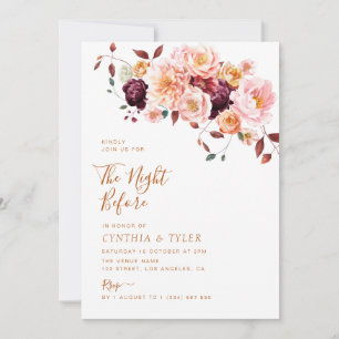 boho fall floral the night before invitation