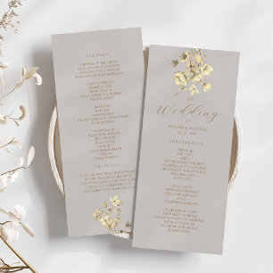 Boho Fall Floral Wedding Ceremony Program