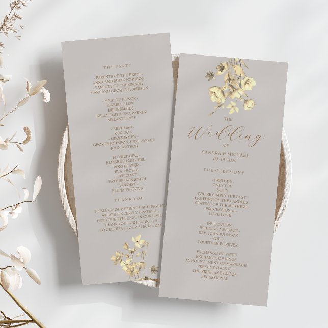 Boho Fall Floral Wedding Ceremony Program (Creator Uploaded)