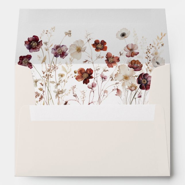 Boho Fall Floral Wedding Envelope (Back (Bottom))