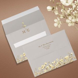 Boho Fall Floral Wedding Envelope