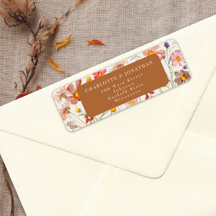 Boho Fall Floral Wedding Label