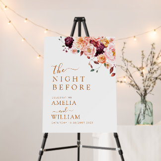 boho fall floral wedding sign