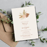 Boho Fall Flowers Rustic Outdoor Wedding Invitation<br><div class="desc">Beautiful fall wedding invitation in with a Boho floral arrangement design and terracotta text and accents.</div>