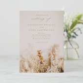 Boho fall flowers wedding invitation (Standing Front)