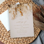 Boho Fall Flowers Wedding Invitation<br><div class="desc">A romantic,  modern photo realistic fall wedding invitation featuring a neutral dried floral bouquet in wheat,  ocher and rust tones.</div>