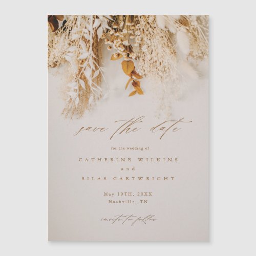 Boho Fall Flowers Wedding Save The Date Magnetic Invitation