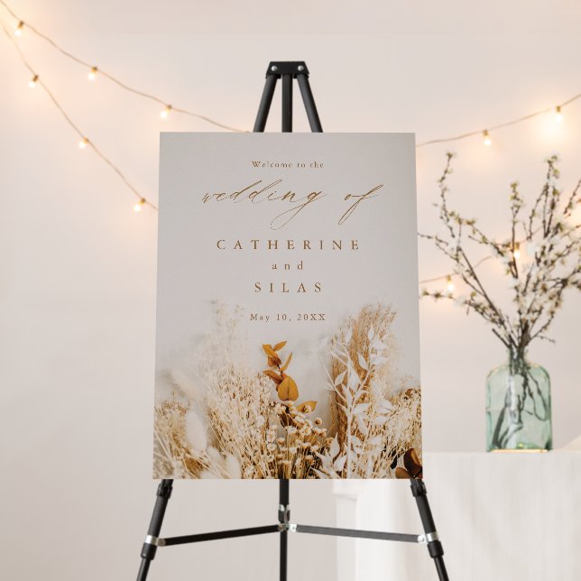 Boho Fall Flowers Wedding Welcome Foam Board (In Situ (Stand))