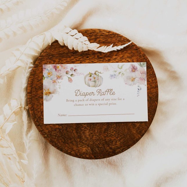 Boho Fall Girl Baby Shower Diaper Raffle Enclosure Card (Creator Uploaded)