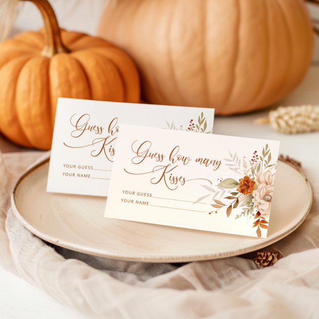 Boho fall guess how many kisses bridal game enclosure card (Creator Uploaded)