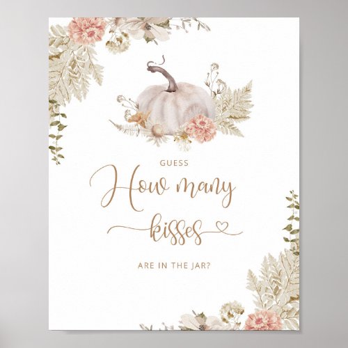 Boho Fall guess how many kisses in the jar Poster