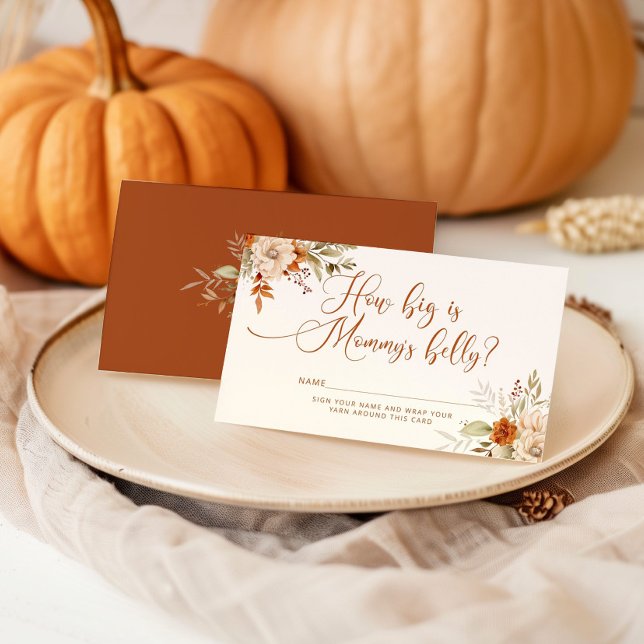 Boho fall how big mommy's belly enclosure card (Creator Uploaded)