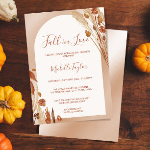 Boho Fall in Love Arch Terracota Bridal Shower Invitation