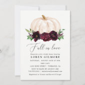 Boho Fall In Love Floral Pumpkin Bridal Shower Invitation (Front)