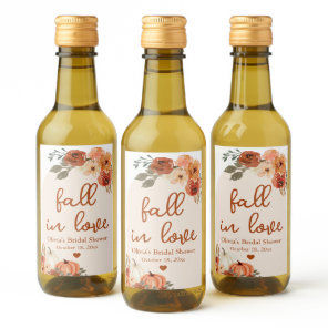 Boho Fall in Love Terracotta Pumpkin Bridal Shower Wine Label