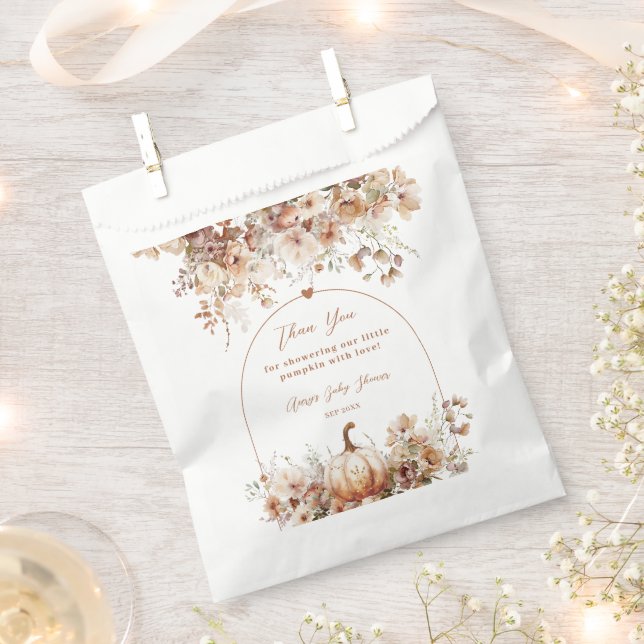 Boho Fall in love Wildflower Baby Shower Favor Bag (Clipped)