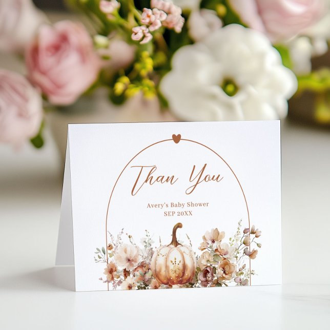 Boho Fall in love Wildflower Baby Shower Thank You Card (Creator Uploaded)