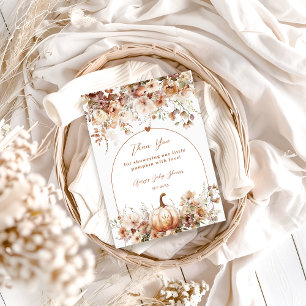 Boho Fall in love Wildflower Baby Shower Thank You Card