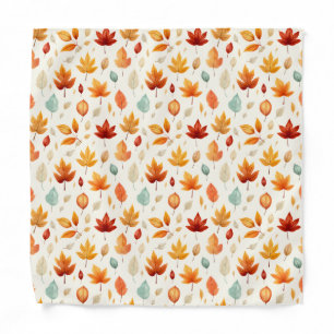 Boho Fall Leave Pattern Autumn's Beauty with Style Bandana