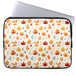 Boho Fall Leave Pattern Autumn&#39;s Beauty with Style Laptop Sleeve