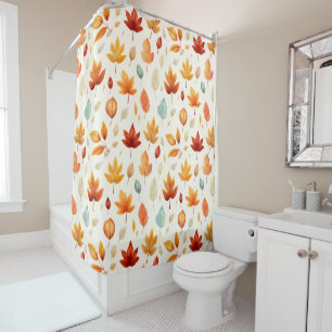 Boho Fall Leave Pattern Autumn's Beauty with Style Shower Curtain