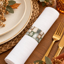 Boho Fall Leaves Sage Earthy Brown Pattern