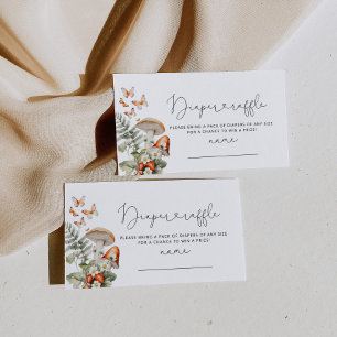 Boho fall little mushroom diaper raffle ticket enclosure card