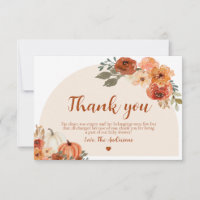 Boho Fall Little Pumpkin Autumn Floral Baby Shower