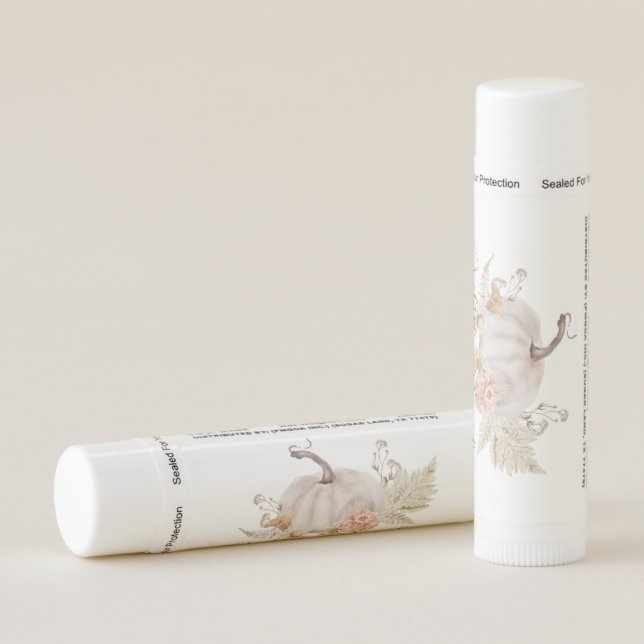 Boho fall little pumpkin baby shower favors lip balm (Rotated Right)