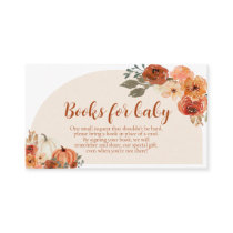 Boho Fall Little Pumpkin Books for Baby Shower Enclosure Card
