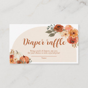 Boho Fall Little Pumpkin Diaper Raffle Baby Shower Enclosure Card