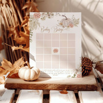 Boho fall Little pumpkin floral baby bingo game