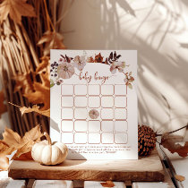 Boho fall Little pumpkin floral baby bingo game