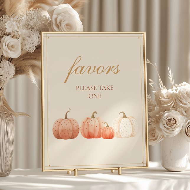 Boho Fall Polka Dot Pumpkins Baby Shower Favor Poster (Creator Uploaded)