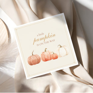 Boho Fall Polka Dot Pumpkins Baby Shower Napkins