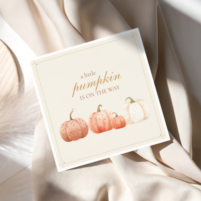 Boho Fall Polka Dot Pumpkins Baby Shower Napkins (Creator Uploaded)